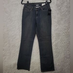Liz & Co. Women's Mid-rise Chelsea Dark Blue Straight Leg Streatch Jeans Size 8